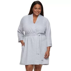 Plus Size Croft & Barrow® Waffle-Knit Kimono Robe 14 Plus Size Croft & Barrow® Waffle-Knit Kimono Robe -Outlet Croft & Barrow Store 2668341 Heather Gray