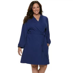 Plus Size Croft & Barrow® Waffle-Knit Kimono Robe 11 Plus Size Croft & Barrow® Waffle-Knit Kimono Robe -Outlet Croft & Barrow Store 2668341 Navy