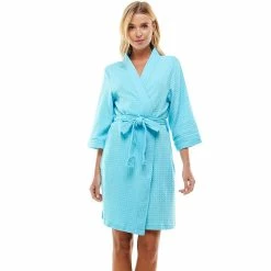 Women's Croft & Barrow® Waffle Texture Robe -Outlet Croft & Barrow Store 2749414 Teal