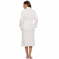Women's Croft & Barrow® Waffle-Knit Long Shawl-Collar Robe -Outlet Croft & Barrow Store 2761791 ALT