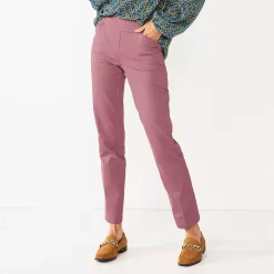 Women's Croft & Barrow® Effortless Stretch Pull-On Mid-Rise Straight-Leg Pants 40 Women's Croft & Barrow® Effortless Stretch Pull-On Mid-Rise Straight-Leg Pants -Outlet Croft & Barrow Store 3354493 Berry