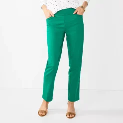 Women's Croft & Barrow® Effortless Stretch Pull-On Mid-Rise Straight-Leg Pants 39 Women's Croft & Barrow® Effortless Stretch Pull-On Mid-Rise Straight-Leg Pants -Outlet Croft & Barrow Store 3354493 Green