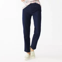 Women's Croft & Barrow® Effortless Stretch Pull-On Mid-Rise Straight-Leg Pants 42 Women's Croft & Barrow® Effortless Stretch Pull-On Mid-Rise Straight-Leg Pants -Outlet Croft & Barrow Store 3354493 Indigo Denim
