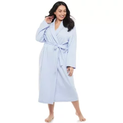 Plus Size Croft & Barrow® Shawl-Collar Waffle Robe -Outlet Croft & Barrow Store 3445495 Chambray Blue