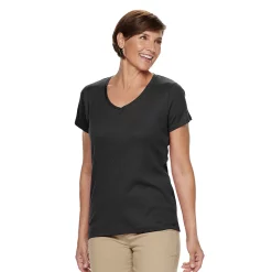 Women's Croft & Barrow® Essential V-Neck Tee -Outlet Croft & Barrow Store 3482291 Black