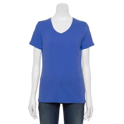 Women's Croft & Barrow® Essential V-Neck Tee -Outlet Croft & Barrow Store 3482291 Blue