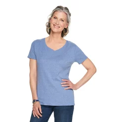 Women's Croft & Barrow® Essential V-Neck Tee -Outlet Croft & Barrow Store 3482291 Blue Heather