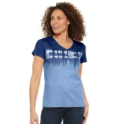 Women's Croft & Barrow® Essential V-Neck Tee -Outlet Croft & Barrow Store 3482291 Blue Tie Dye