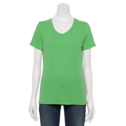 Women's Croft & Barrow® Essential V-Neck Tee -Outlet Croft & Barrow Store 3482291 Fresh Spearmint