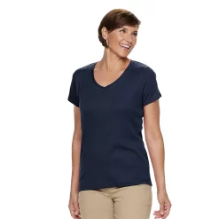 Women's Croft & Barrow® Essential V-Neck Tee -Outlet Croft & Barrow Store 3482291 Navy
