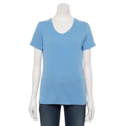 Women's Croft & Barrow® Essential V-Neck Tee -Outlet Croft & Barrow Store 3482291 Peri Blue