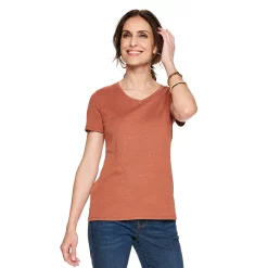 Women's Croft & Barrow® Essential V-Neck Tee -Outlet Croft & Barrow Store 3482291 Rust