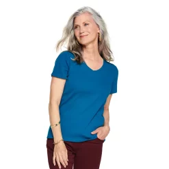 Women's Croft & Barrow® Essential V-Neck Tee -Outlet Croft & Barrow Store 3482291 Teal