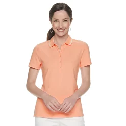 Women's Croft & Barrow® Essential Classic Pique Polo Shirt -Outlet Croft & Barrow Store 3508798 Coral Tipped Collar