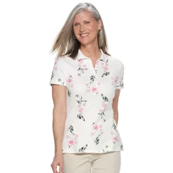 Women's Croft & Barrow® Essential Classic Pique Polo Shirt -Outlet Croft & Barrow Store 3508798 Floral