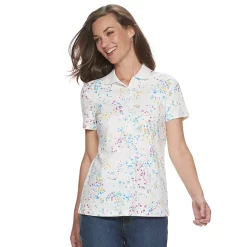 Women's Croft & Barrow® Essential Classic Pique Polo Shirt -Outlet Croft & Barrow Store 3508798 Floral Print