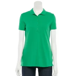 Women's Croft & Barrow® Essential Classic Pique Polo Shirt -Outlet Croft & Barrow Store 3508798 Green