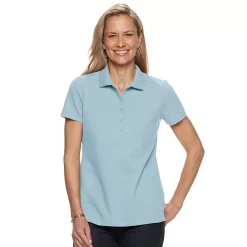 Women's Croft & Barrow® Essential Classic Pique Polo Shirt -Outlet Croft & Barrow Store 3508798 Light Blue