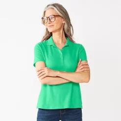 Women's Croft & Barrow® Essential Classic Pique Polo Shirt -Outlet Croft & Barrow Store 3508798 Mint Confetti