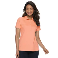 Women's Croft & Barrow® Essential Classic Pique Polo Shirt -Outlet Croft & Barrow Store 3508798 Peach