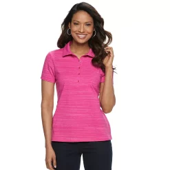 Women's Croft & Barrow® Essential Classic Pique Polo Shirt -Outlet Croft & Barrow Store 3508798 Pink Space Dye