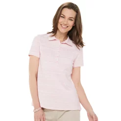 Women's Croft & Barrow® Essential Classic Pique Polo Shirt -Outlet Croft & Barrow Store 3508798 Pink Spacedye