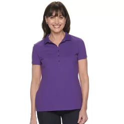 Women's Croft & Barrow® Essential Classic Pique Polo Shirt -Outlet Croft & Barrow Store 3508798 Purple