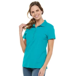 Women's Croft & Barrow® Essential Classic Pique Polo Shirt -Outlet Croft & Barrow Store 3508798 Tealrific