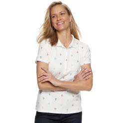 Women's Croft & Barrow® Essential Classic Pique Polo Shirt -Outlet Croft & Barrow Store 3508798 White Anchor