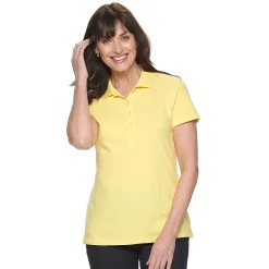 Women's Croft & Barrow® Essential Classic Pique Polo Shirt -Outlet Croft & Barrow Store 3508798 Yellow