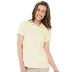 Women's Croft & Barrow® Essential Classic Pique Polo Shirt -Outlet Croft & Barrow Store 3508798 Yellow Spacedye