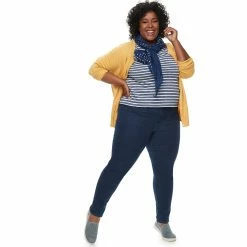 Plus Size Croft & Barrow® Pull-On Tapered-Leg Jeans -Outlet Croft & Barrow Store 379623 ALT4