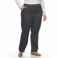 Plus Size Croft & Barrow® Pull-On Tapered-Leg Jeans -Outlet Croft & Barrow Store 379623 Dark Gray Denim