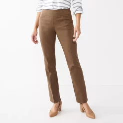 Women's Croft & Barrow® Effortless Stretch Pull-On Bootcut Pants -Outlet Croft & Barrow Store 3857885 Brown