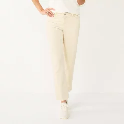 Women's Croft & Barrow® Straight-Leg Corduroy Pants -Outlet Croft & Barrow Store 3880395 Beige