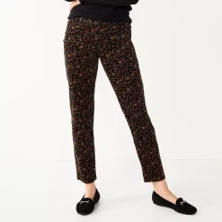 Women's Croft & Barrow® Straight-Leg Corduroy Pants -Outlet Croft & Barrow Store 3880395 Black Paisley
