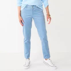 Women's Croft & Barrow® Straight-Leg Corduroy Pants -Outlet Croft & Barrow Store 3880395 Light Blue