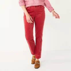 Women's Croft & Barrow® Straight-Leg Corduroy Pants -Outlet Croft & Barrow Store 3880395 Rust