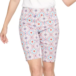Women's Croft & Barrow® Effortless Stretch Bermuda Shorts -Outlet Croft & Barrow Store 3913048 White Coral Print