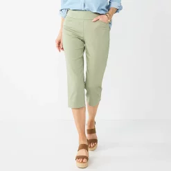 Women's Croft & Barrow® Effortless Stretch Capri Pants -Outlet Croft & Barrow Store 3918078 Aloe Sage