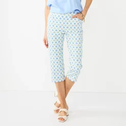 Women's Croft & Barrow® Effortless Stretch Capri Pants -Outlet Croft & Barrow Store 3918078 Blue Tile