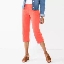 Women's Croft & Barrow® Effortless Stretch Capri Pants -Outlet Croft & Barrow Store 3918078 Bright Coral