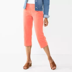 Women's Croft & Barrow® Effortless Stretch Capri Pants -Outlet Croft & Barrow Store 3918078 Burnt Coral