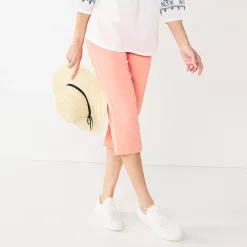 Women's Croft & Barrow® Effortless Stretch Capri Pants -Outlet Croft & Barrow Store 3918078 Coral