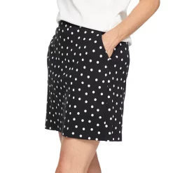 Women's Croft & Barrow® Easy Pull-On Skort -Outlet Croft & Barrow Store 3947868 Black And White Dot