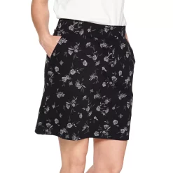Women's Croft & Barrow® Easy Pull-On Skort -Outlet Croft & Barrow Store 3947868 Black Floral