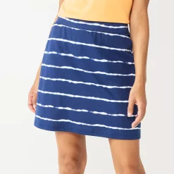 Women's Croft & Barrow® Easy Pull-On Skort -Outlet Croft & Barrow Store 3947868 Blue Dye Stripe