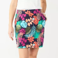 Women's Croft & Barrow® Easy Pull-On Skort -Outlet Croft & Barrow Store 3947868 Multi Palm