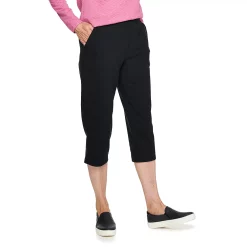 Women's Croft & Barrow® Easy Pull-On Knit Capri Pants -Outlet Croft & Barrow Store 3982181 Black
