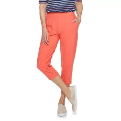 Women's Croft & Barrow® Easy Pull-On Knit Capri Pants -Outlet Croft & Barrow Store 3982181 Coral
